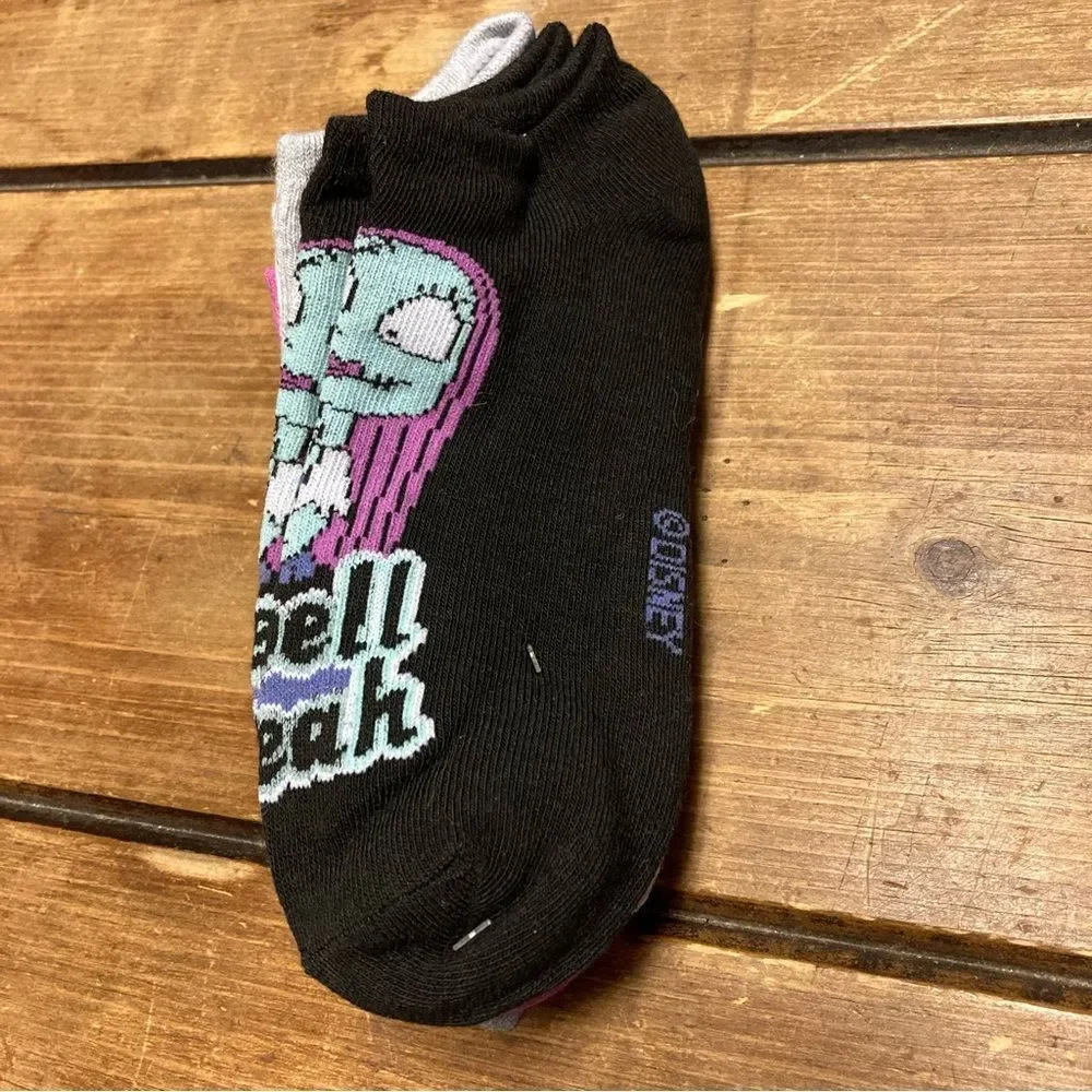 The Nightmare Before Christmas 5 Pairs No Show Socks NWT Jack Skellington Sally